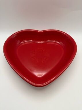 Fiesta Heart-Shaped Red Ceramic Dish Bowl